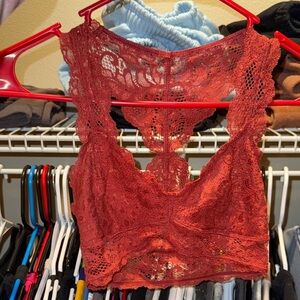 Lace Racerback Bralette - Rust Red